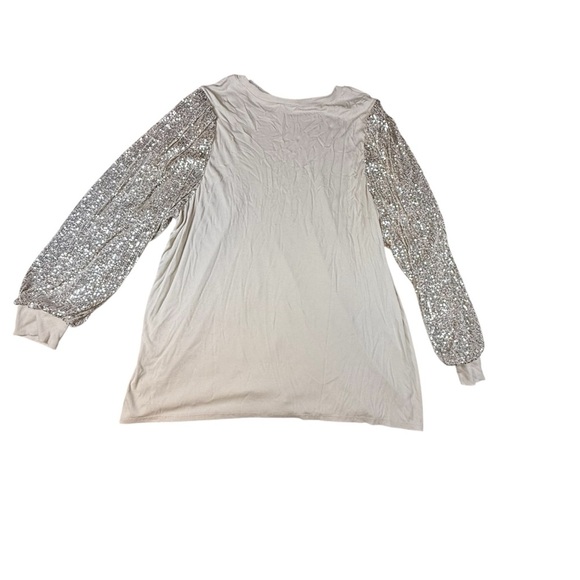 NWT Torrid Woman's Holiday Party Gold Sequin Long Sleeve Top Champagne Sz 4 - Picture 3 of 4